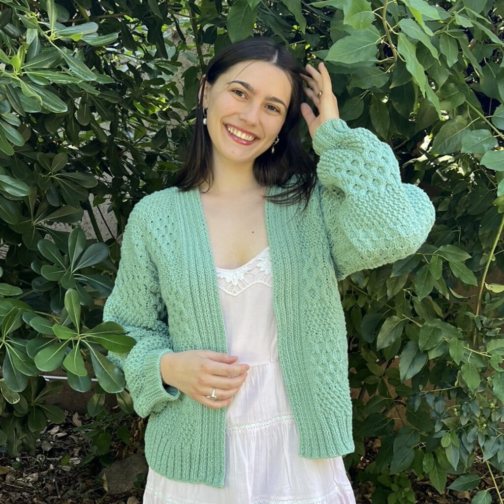 Kit Cardigan Magnolias | Adulto + Clase Gratis