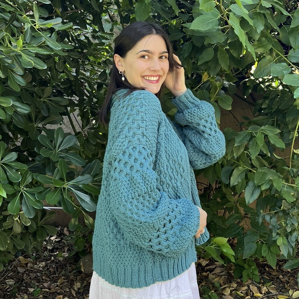 Kit Cardigan Magnolias | Adulto + Clase Gratis