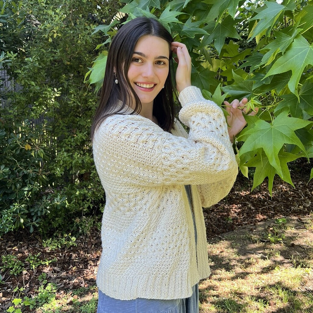 Kit Cardigan Magnolias | Adulto + Clase Gratis