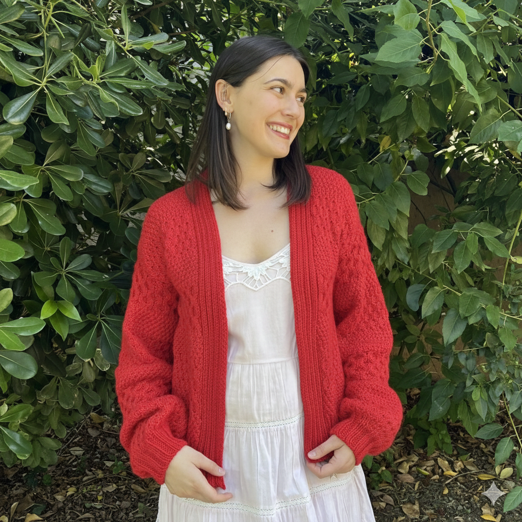 Kit Cardigan Magnolias | Adulto + Clase Gratis
