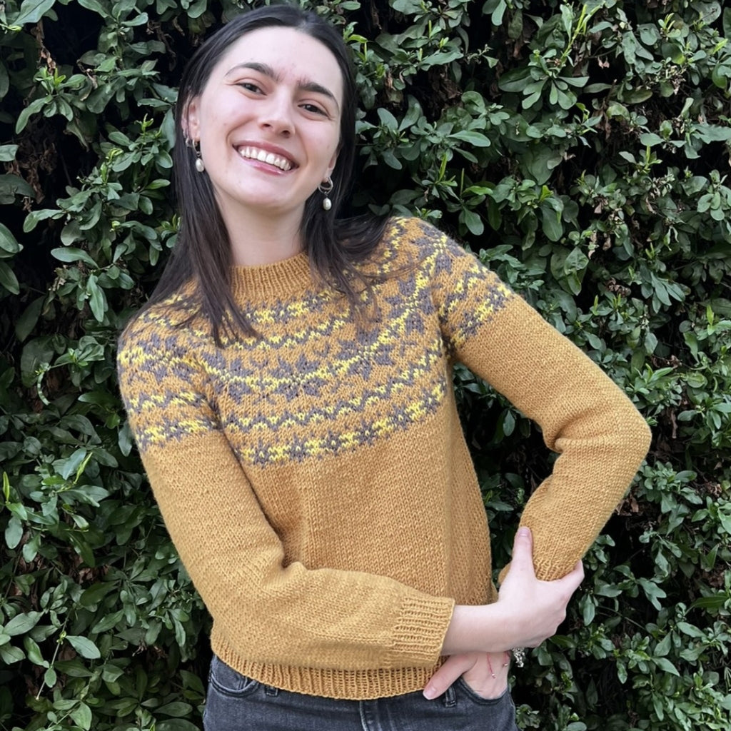 Clase con Patrón Sweater Copos de Nieve | Adulto