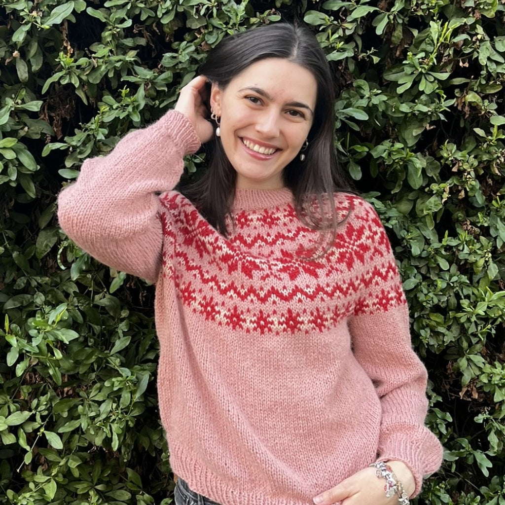 Clase con Patrón Sweater Copos de Nieve | Adulto