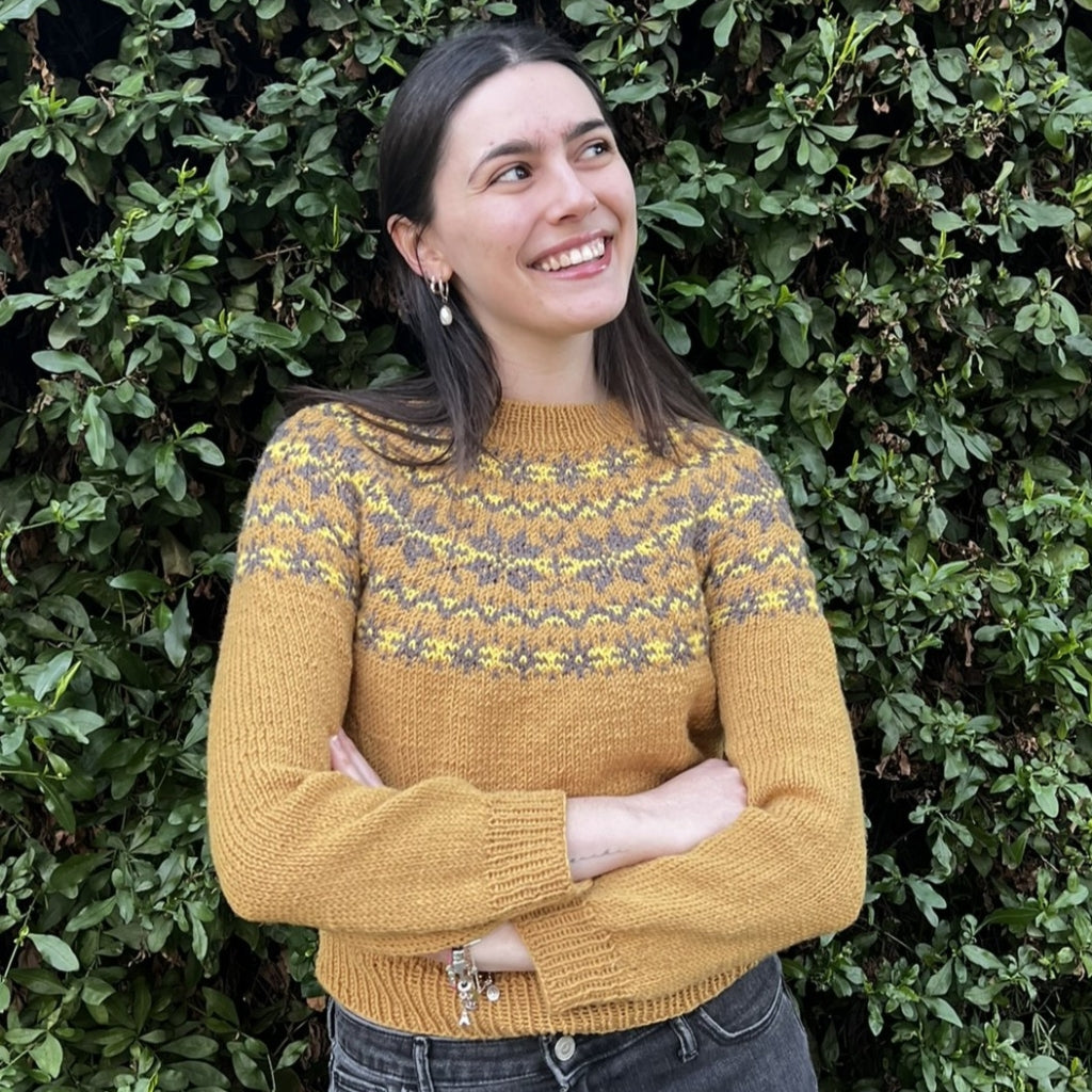 Clase con Patrón Sweater Copos de Nieve | Adulto