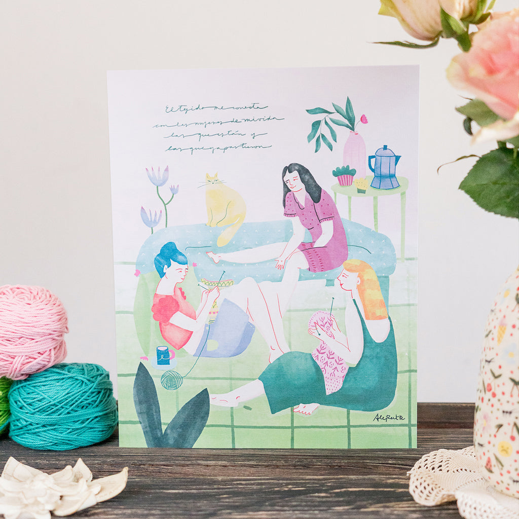 Láminas Ilustradas de Tejedoras