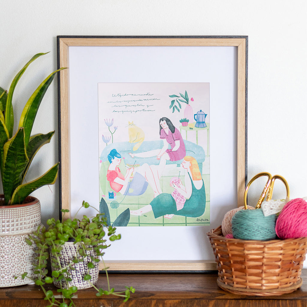 Láminas Ilustradas de Tejedoras