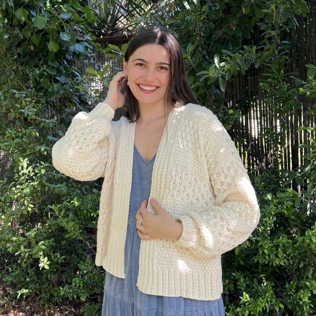 Clase con Patrón Cardigan Magnolias | Adulto